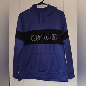 Nike Just Do It DriFit Woman's Large Hoodie Purple/Black
